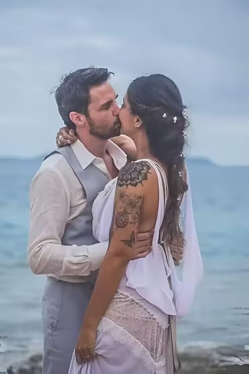 HUUTOE Mens 2 Piece Linen Suits Set Vest with Short Pants Slim Fit Beach Wedding Groomsmen Suits4