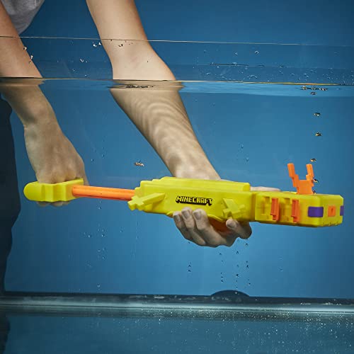Nerf Super Soaker Minecraft, Blaster à Eau Axolotl avec branchies articulées
