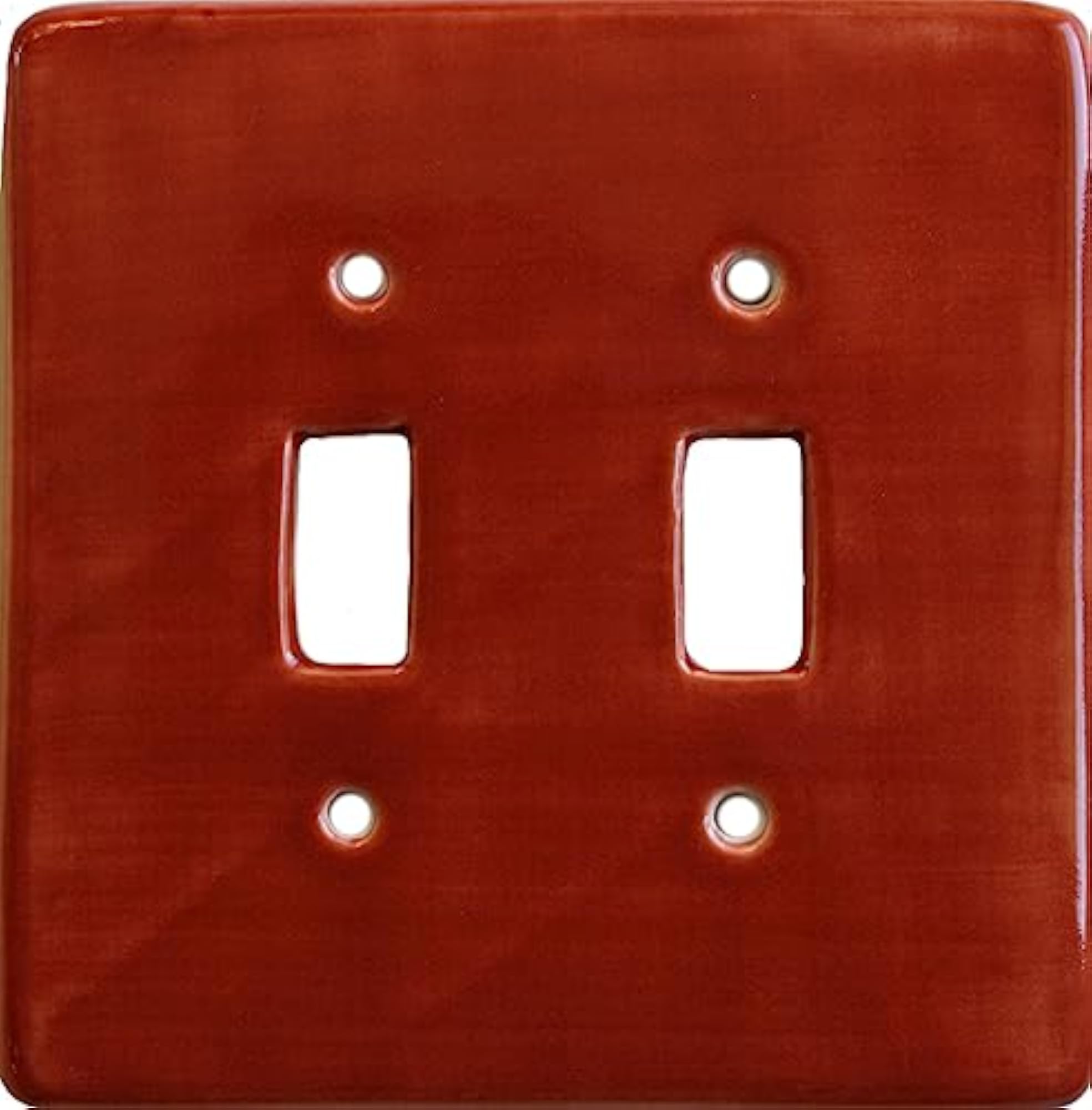 Terracotta Talavera Ceramic Double Toggle Plate