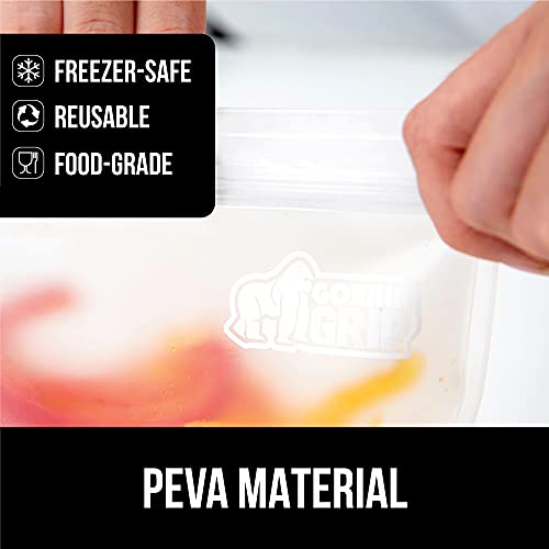 Gorilla Grip Reusable, Leakproof Secure Zip Freezer Safe, Food Grade Peva Food Storage Bags, Lunch Storage Produce, School, Work, Snack, Sandwich #TOP3
