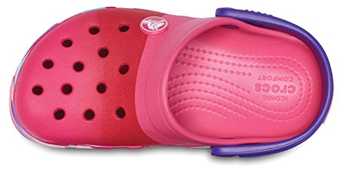 Image of Crocs Unisex-Child Crocband Prismatic Clog K Paradise Pink J3 (205231-6NP)