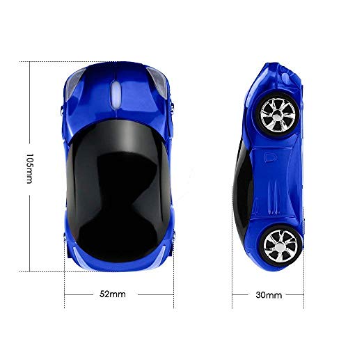 Image of MICROWARE 2.4GHz 1600DPI Mini Sport Car Shape Wireless Optical Mouse Mice with USB Receiver Rechargeable Blue