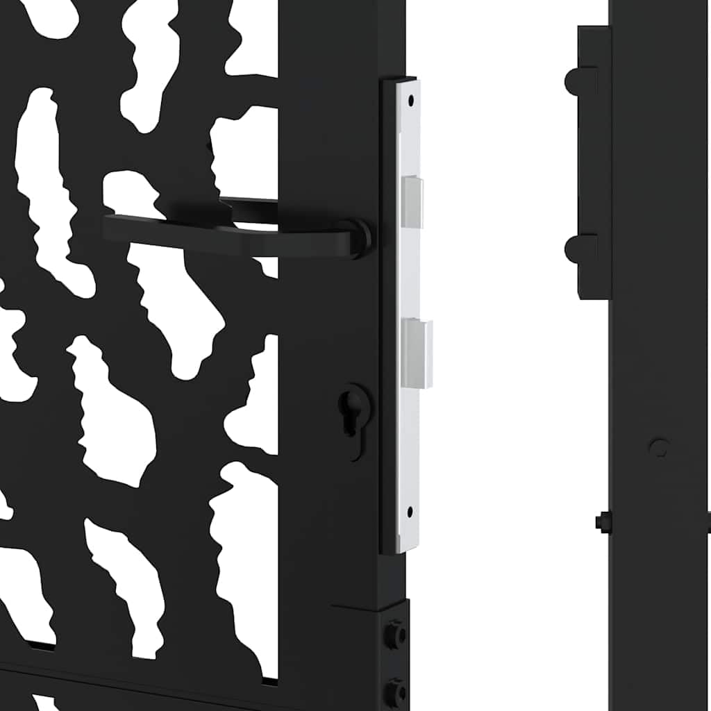 vidaXL Cancello da giardino nero 100x100 cm in acciaio con design a