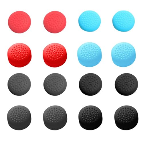 16 Pcs Silicone Joystick Thumb Stick Grip Covers Analog Controller Gamepad Thumb Stick Grip Caps Compatible with Nintendo Switch & Switch Lite