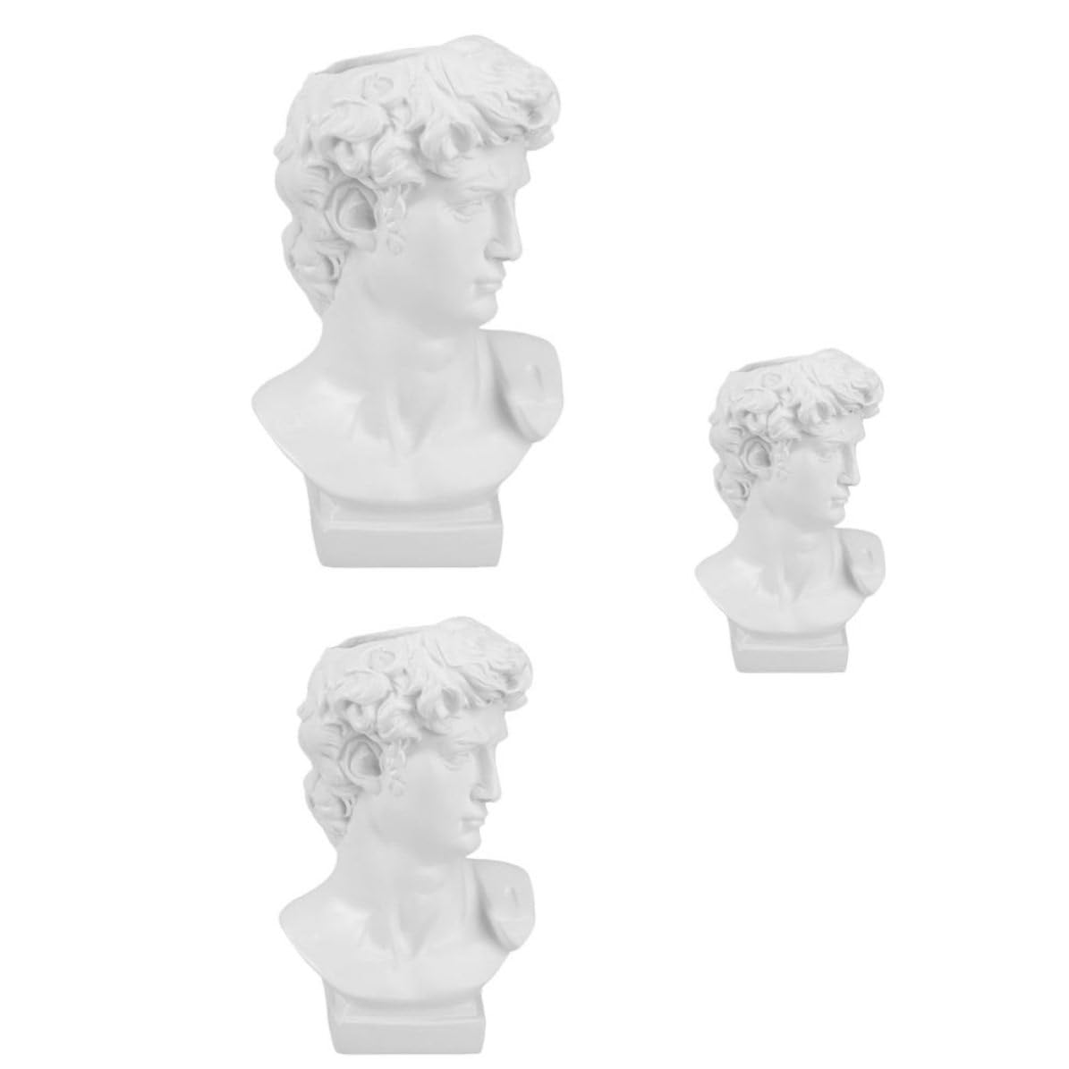 Florero y soporte para brochas de maquillaje de adorno de escultura de retrato en resina