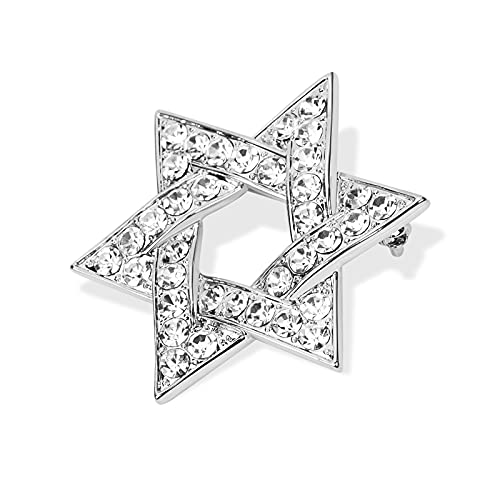 Image of Sparkle Crystal Star of David Brooch Pin Rhinestone Star Bouquet Brooch Pin Lapel Pins Spiritual Brooch Badge