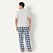 Amazon Essentials Herren Pyjama-Set aus Baumwoll-Stretch-Popeline-Hose und Baumwoll-Jersey-T-Shirt, Hellgrau Meliert/Ländliches Karo, L