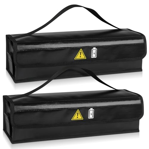 WIYETY 2 Stück Ebike Akkutasche Akku Tasche Feuerfest Bis 1000°C ebike Akku Tasche, Wasserdicht & Explosionssicher Lipo Safe Bag für Lagerung Transport Aufladung für Lagerung, Transport und Aufladung
