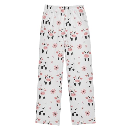 Vdsrup Cute Cow Flower Pajama Pants Cartoon Pajama Bottoms Soft Sleep Pjs Lounge Pants S2