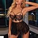 RPAEOY Dessous Damen Sexy Unterwäsche Spitze Sleepwear Kleid Nachthemd Flirty Erotische Lingerie mit Tanga One Piece Babydoll Set(Schwarz, L)