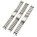 Imagen de ROUREOX Correa de Reloj de Metal Desmontaje Rápido Cepillado Acero Inoxidable Sólido Repuesto Pulsera del Reloj para Omega De Ville Collection-Plata Nueve Eslabones 22mm