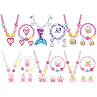 30 Piezas Collar Pulseras Niña, 6 Juegos de Joyas para Niños con
