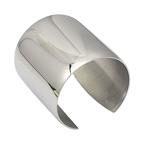 Stainless Steel Smooth Polished Open Cuff Bangle Bracelet for Women Lady Girls Gift3