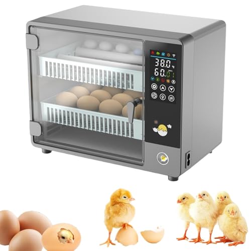 Couveuse à œufs entièrement automatique, capacité de 24 œufs avec retourneur automatique et contrôle de l'humidité, thermostat numérique pour poulets, canards, cailles et autres o Single Power Supply