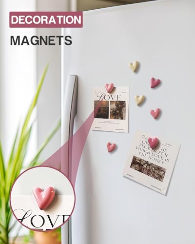 Set de 18 imanes decorativos en forma de corazón rosa miniatura 2