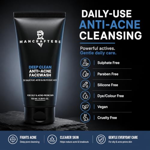 Mancrafters Deep Clean Anti-Acne Face Wash 100 ml - Image 8