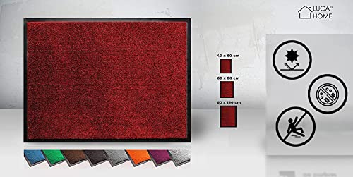 LucaHome, Doormat Entrance Home 60 x 80 cm, Red, 2 Units, Non-Slip Washable Rug for Entrance Kitchen and Hallway - Image 2