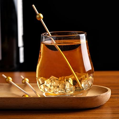 100 Pcs Cocktail Picks, 12 CM Toothpicks for Appetizers, Bamboo Cocktail Sticks Skewers for Drinks, Desserts, Charcuterie, Wedding Party Fancy Toothpicks, Gold Pearl Mini Food Picks Decorative