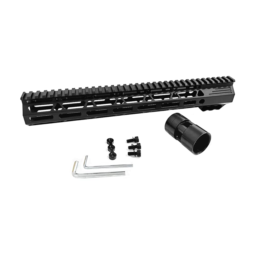 FIRECLUB 7.24" 9.21" 10" 12" 13.5" 15.07" 17" Inch AR15 Free Float for Mlok Compatible Handguard for Hunting Trail Tactical Rifle Scope Mount w Steel Nut