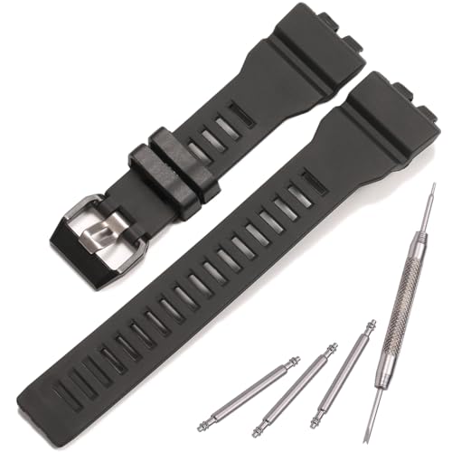 Correa de resina compatible con Casio G Squad GBD 800 GBD800UC GBA 800, correa de reloj negra de repuesto (negro)