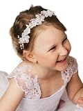 SWEETV Silver Flower Girl Headpiece for Wedding, Communion, Birthday Party - Princess Crystal Hair Accessories