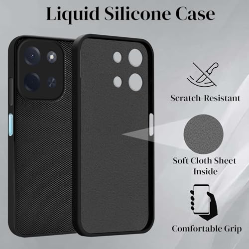Image of Jkobi Rubberised Back Cover Case for Poco C85 5G (Textured Grip Design | Micro-Fiber Cloth Inside | Slim and Light Weight | Soft Touch and Feel)