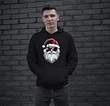 Tassenbrennerei Hoodie - Weihnachtspullover - Cooler Weihnachtsmann Pullover mit Weihnachtsmotiv - für Nikolaus, Weihnachten (DE/NL/SE/PL, Alphanumerisch, XL, Regular, Regular, Schwarz)