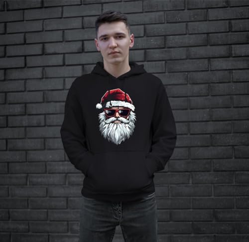Tassenbrennerei Hoodie - Weihnachtspullover - Cooler Weihnachtsmann Pullover mit Weihnachtsmotiv - für Nikolaus, Weihnachten (DE/NL/SE/PL, Alphanumerisch, XL, Regular, Regular, Schwarz)