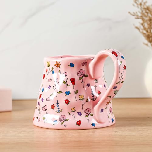 Set de 2 mugs grandes de cerámica 20 oz con diseño floral miniatura 3