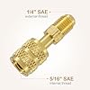 lasuroa 3pcs R410A Adapter for Mini Split System, 5/16" SAE Female to 1/4" SAE Male Flare Charging Vacuum Port Adapter Straight 45°& 90° Angle Adapters Fitting for HVAC Air Conditioner Refrigeration #2