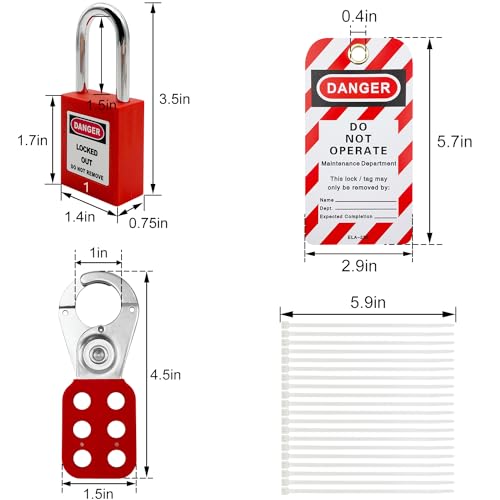 JOJOMARK Kit de metal para estação de identificação de bloqueio com etiqueta de bloqueio Loto 2 Hasp