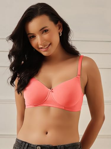 Image of Clovia Women's Cotton Padded Non-Wired Demi Cup Multiway T-Shirt Bra