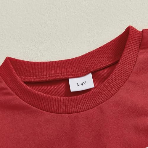 Toddler Boy Girl Valentines Day Shirt Letter Embroidery Sweatshirt Long Sleeve Pullover Tops Kids Valentines Outfits4