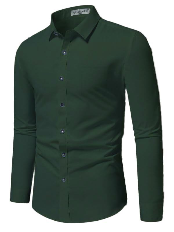 Image of Vida Loca Full Sleeve Spread Collar Cotton Blend Casual, Festival Stylish Slim fit Shirt for Men and Boys.