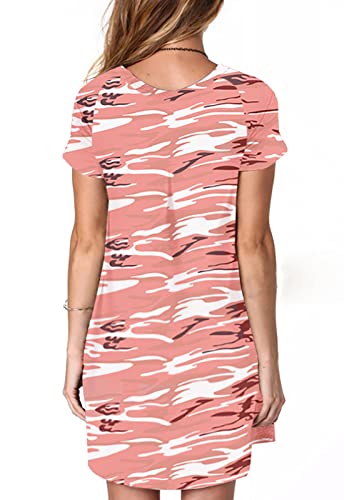 Image of Alaster Women's Casual Summer T Shirt Dress Loose Short Sleeve Tunic Dress with Pocket for Women