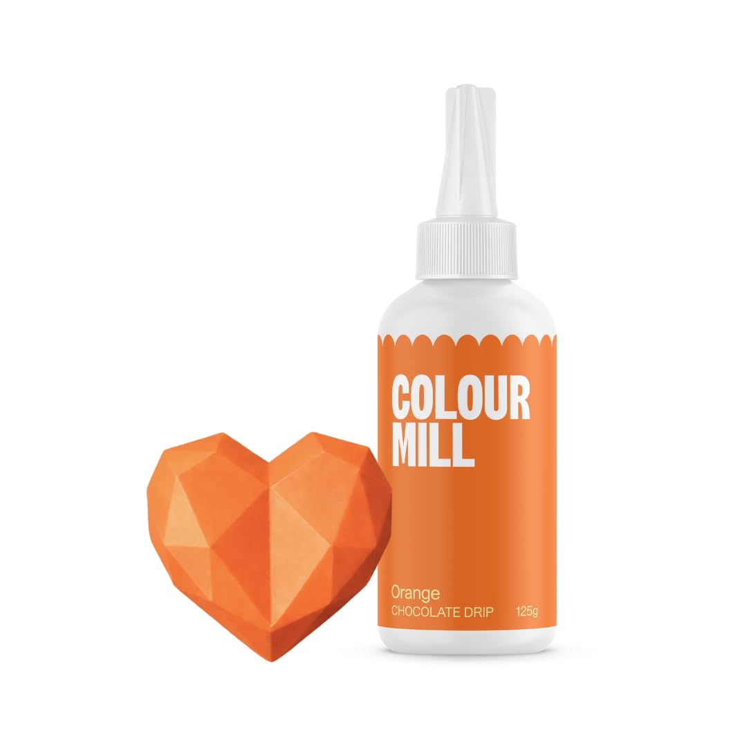 Colour Mill Choco Drip Orange: Chocolate Drip Easy-Melt Drizzle for Desserts and Cakes - 125 g