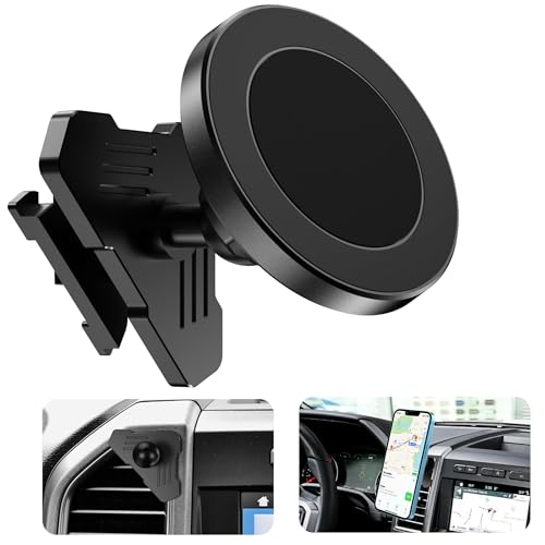 Surfcabin CNC Vent Phone Holder Magnetic Car Air Vent Phone Holder Cradles Mount Compatible with F150 2015-2020 & Super Duty F250 F350 F450 2017-2021 Universal Bracket Stand for iPhone & Android