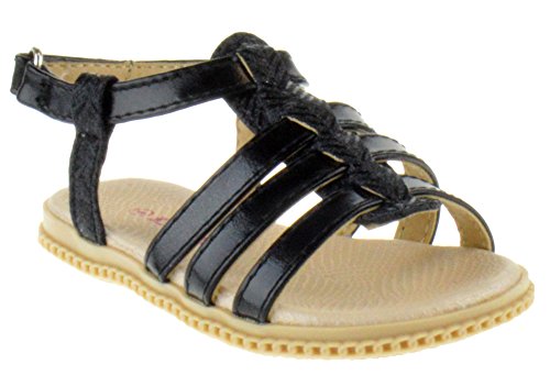 Link Holy 34Ka Toddler Braided Caged Gladiator Glitter Sandals
