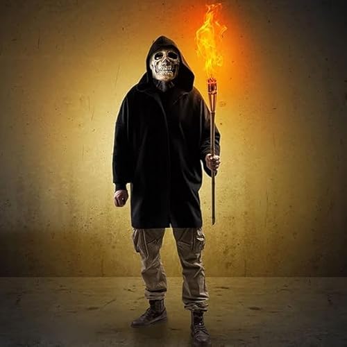 Littlevolesherry Halloween Skull Mask Scary Full Head Latex Skeleton Mask Moving Jaw,Creepy Biochemical Bare Brain Mask Halloween Decorations thumb #3