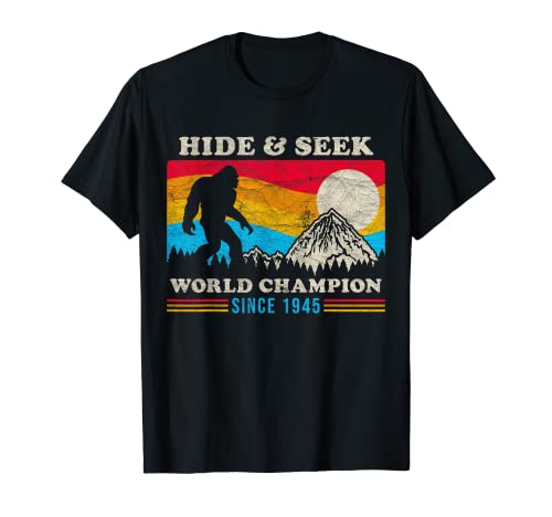 Bigfoot Hide And Seek Vintage 1945 76 Años Sasquatch Camiseta