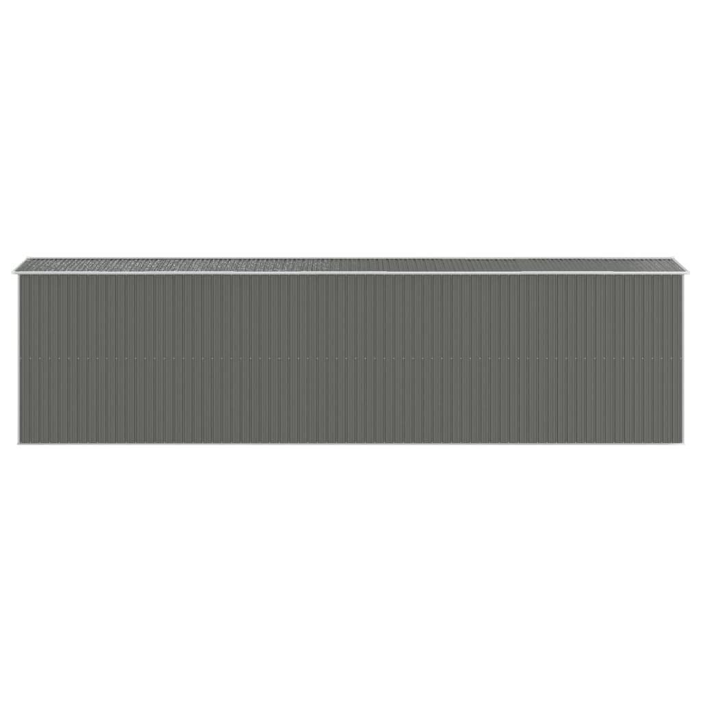 Caseta para herramientas, color gris claro, 192 x 772 x 223 cm, de acero galvanizado, resistente a la intemperie y al agua, con puerta con cerradura para almacenamiento seguro en el jardín