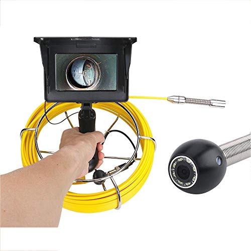 Handheld Industrial Pipe Sewer Inspection Videokamera, 5-Zoll-Monitor, IP68 Wasserdichtes 1200 TVL Drain Pipe…