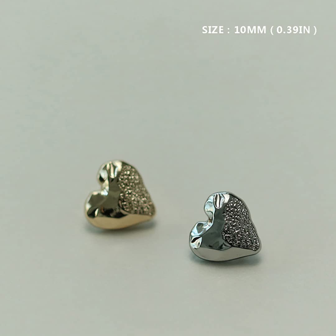 100 Bottoni A Forma Di Cuore Vintage In Lega - Oro E Argento, 4 Colori Per Cucito E Artigianato
