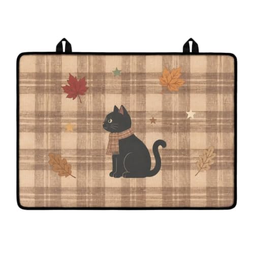 Image of Induction Stove Top Cover Protector Autumn Flat Top Stove Decor Cover Mat Anti-Scratching Stove Top Cover for Electric Cooktop Mat, 29 x 21 Inch, Fall Cat Leaf Print