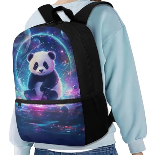 HUIACONG School Backpack for Girls,Custom Boys Space Backpacks with Name,Personalized Galaxy Panda Bookbag for Kindergarten Primary Elementary,Boys Back to School Supplies4