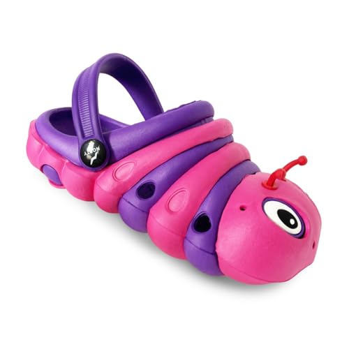Image of NORTY Toddler Clogs - Fun Baby Clogs With Comfortable Back Strap - Caterpillar Shoes for Kids - Playful Bug Shoes