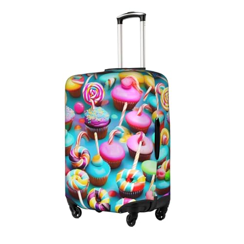 Colorful Sweet Lollipop Cupcake Donut Print Luggage Cover For Suitcases, Travel Case Protector, Simple & Convenient Installation2