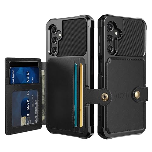 Étui Samsung Galaxy A17 noir avec porte-carte et coque rigide anti-choc