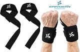 Crossactiv Strapsystem - TWIN PACK Wrist Wraps and Padded Lifting Straps Bundle Set! Ideal for Weightlifting, Crossfit, WOD, Gym, Deadlift, Squat - Strap on these wraps and harness your Strength!