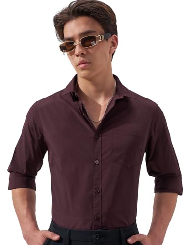 Image of Highlander Men's Slim Fit Formal Shirt | Solid Formal Shirt for Men | Comfortable Fabric | Stylish Design for Everyday Use & Office Wear